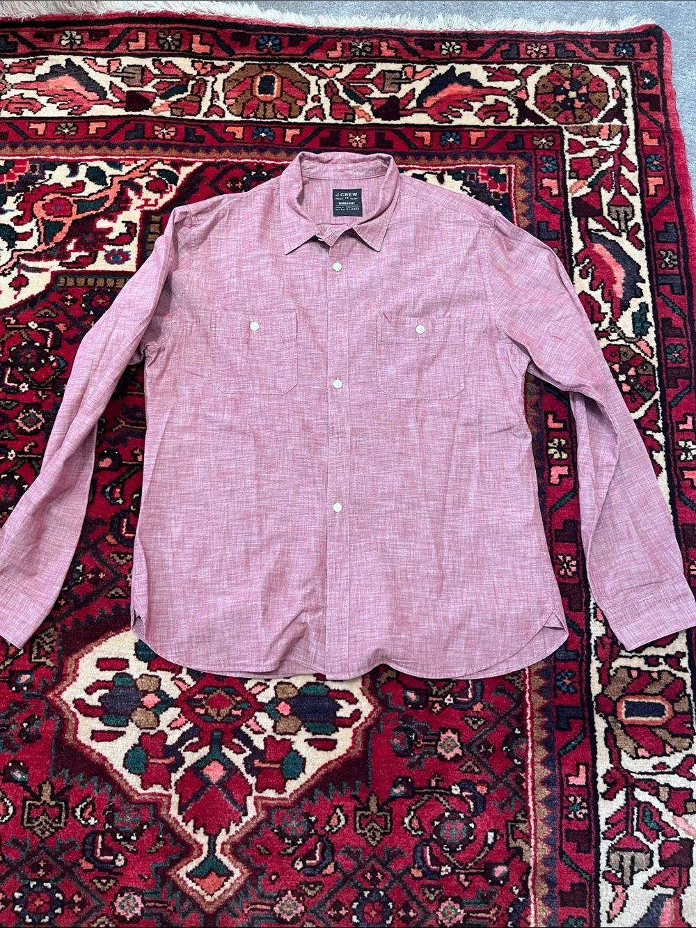 J. Crew Men’s red Workwear Button-Down Shirt